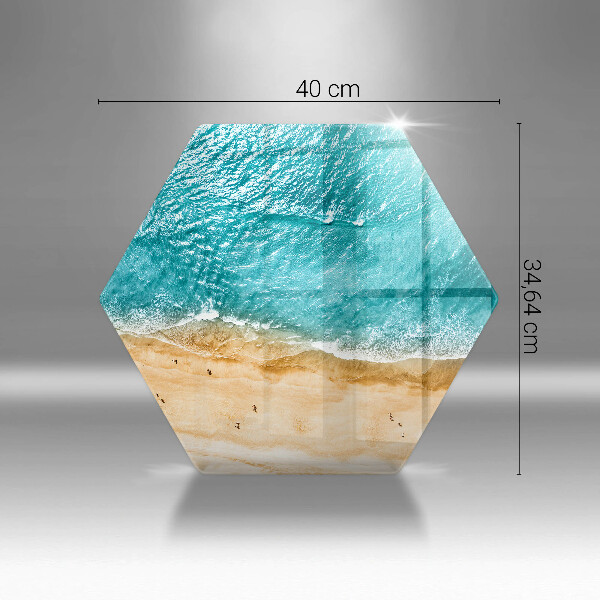 Chopping board glass Bank of the beach and the sea