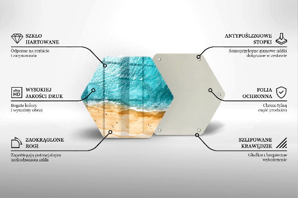 Chopping board glass Bank of the beach and the sea