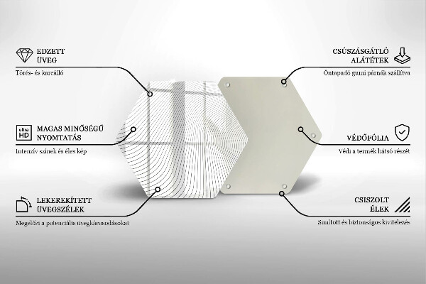 Chopping board glass Modern Line pattern