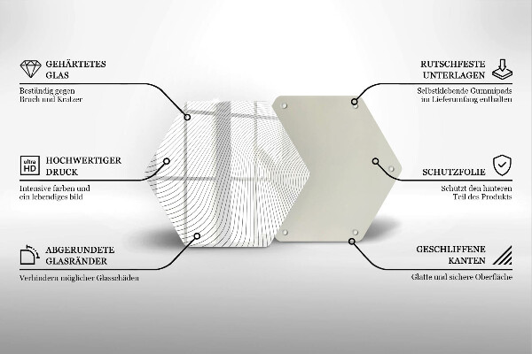 Chopping board glass Modern Line pattern