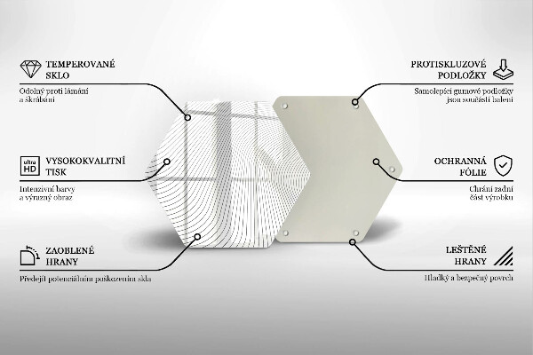 Chopping board glass Modern Line pattern