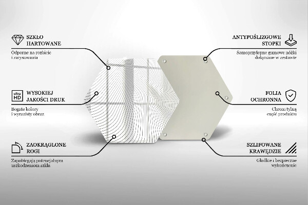 Chopping board glass Modern Line pattern