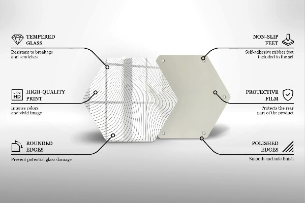 Chopping board glass Modern Line pattern