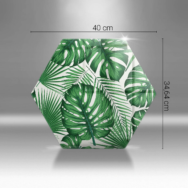 Glass chopping board Monstera leaves
