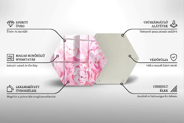 Kitchen worktop protector Delicate peonies