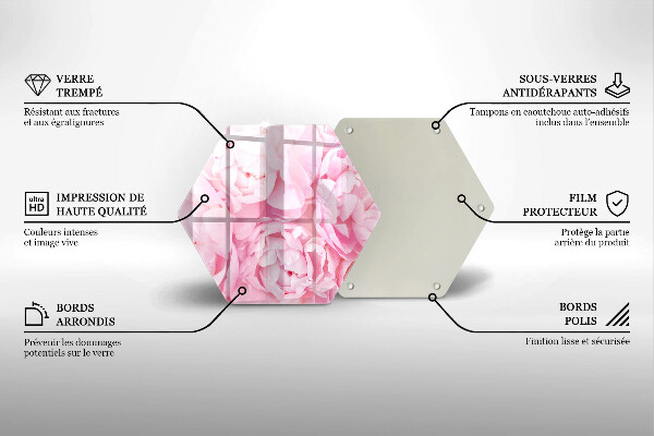 Kitchen worktop protector Delicate peonies