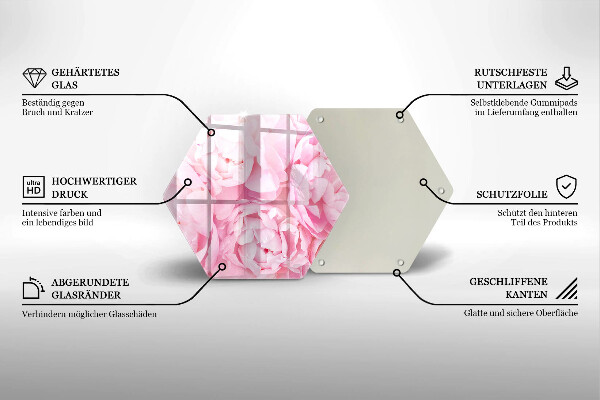 Kitchen worktop protector Delicate peonies