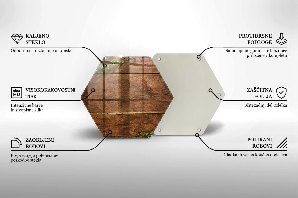 Kitchen worktop protector Wooden boards and leaves