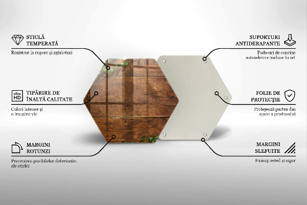 Kitchen worktop protector Wooden boards and leaves