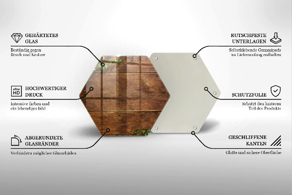 Kitchen worktop protector Wooden boards and leaves