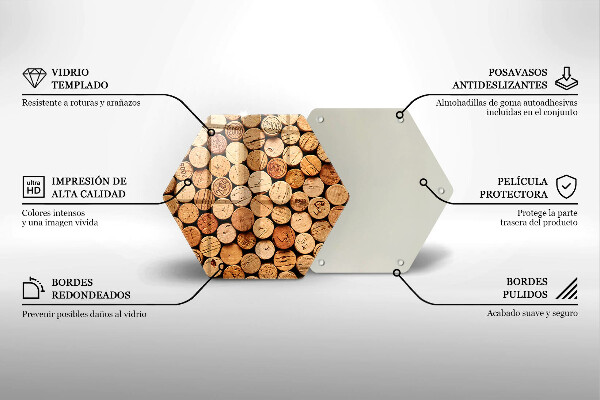 Kitchen worktop protector Wine corks pattern