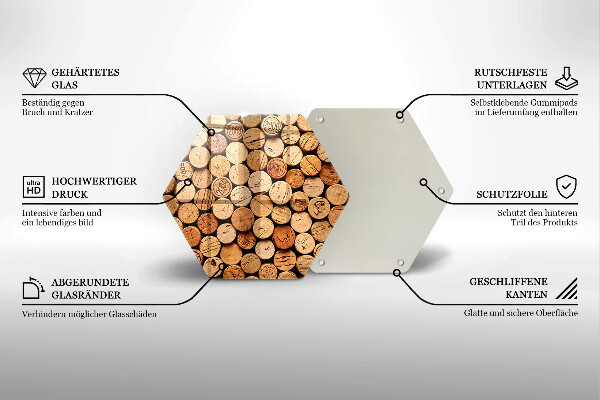 Kitchen worktop protector Wine corks pattern