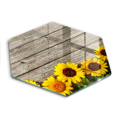 Kitchen worktop protector Sunflowers on the boards