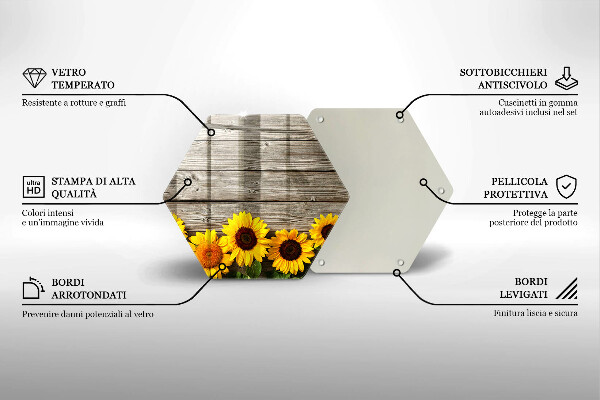 Kitchen worktop protector Sunflowers on the boards