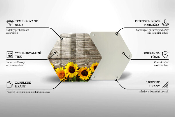 Kitchen worktop protector Sunflowers on the boards