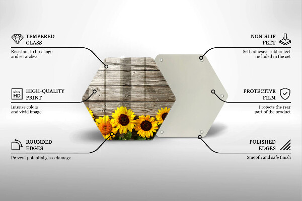 Kitchen worktop protector Sunflowers on the boards