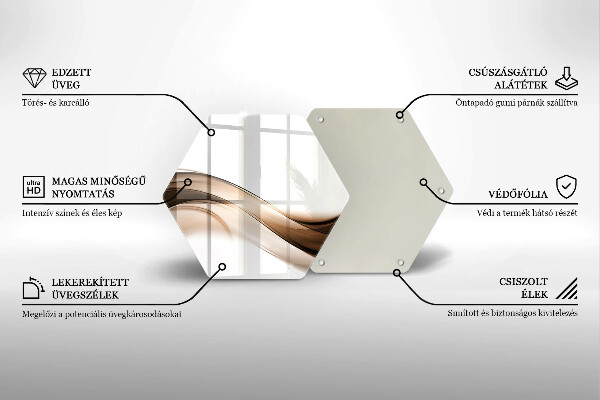 Kitchen worktop protector Abstraction brown lines