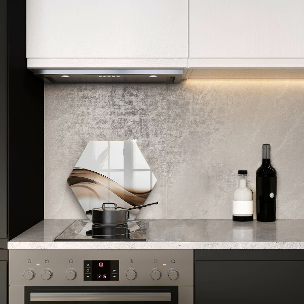 Kitchen worktop protector Abstraction brown lines