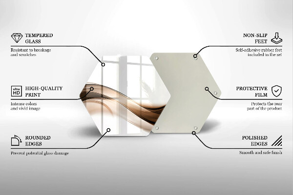 Kitchen worktop protector Abstraction brown lines