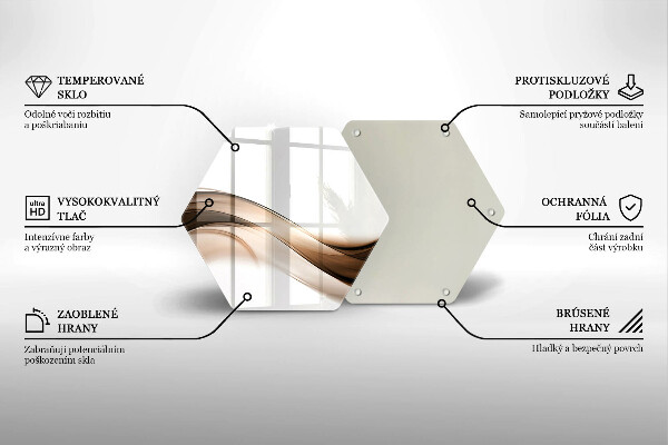 Kitchen worktop protector Abstraction brown lines