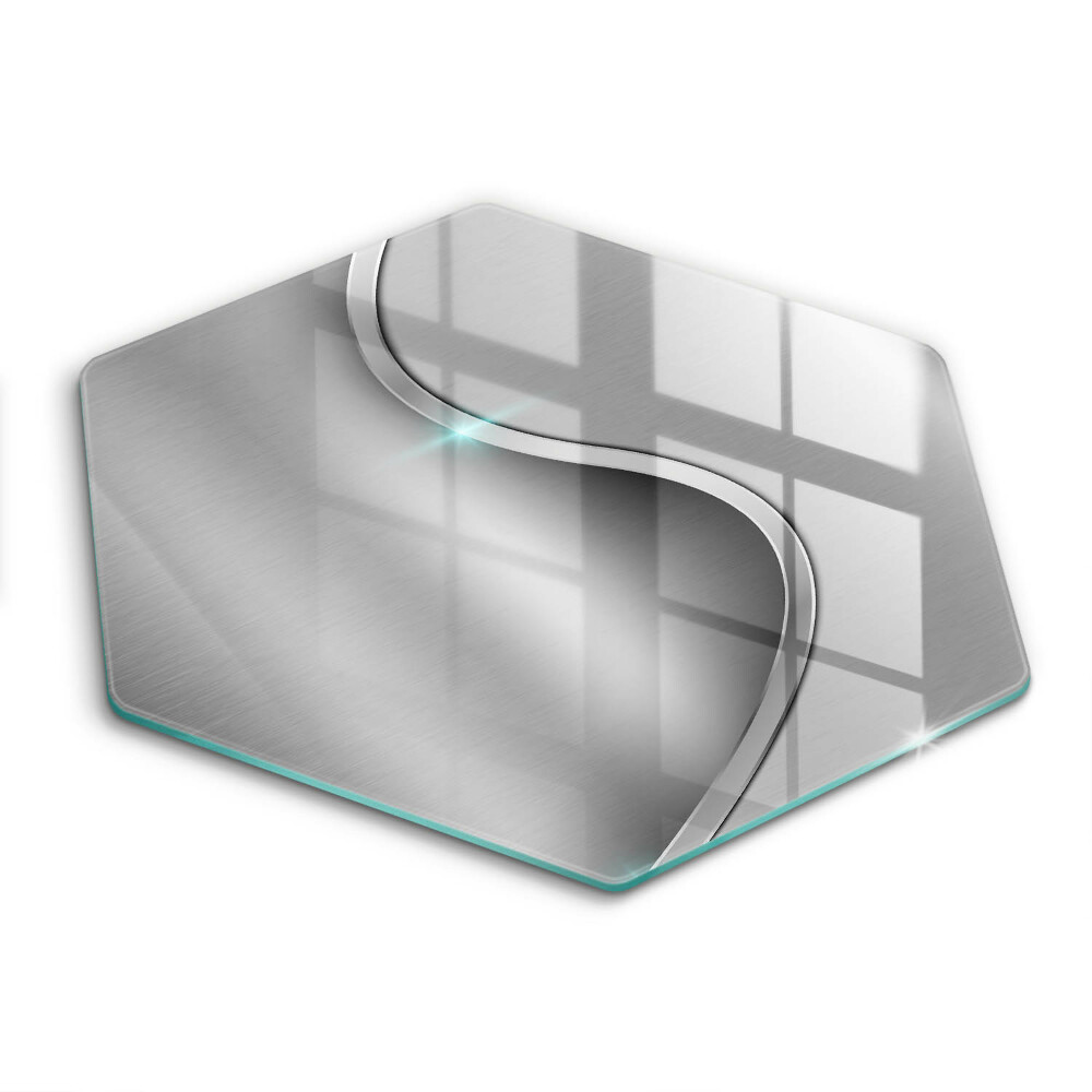 Chopping board glass Silver metal abstraction