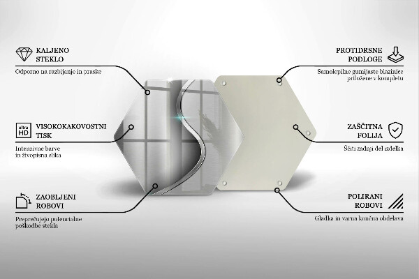 Chopping board glass Silver metal abstraction