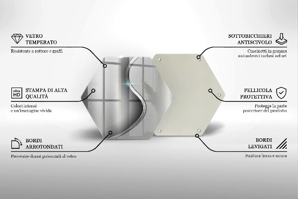 Chopping board glass Silver metal abstraction