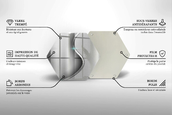 Chopping board glass Silver metal abstraction