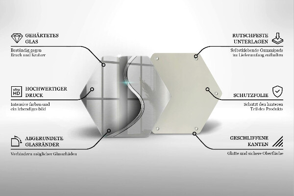 Chopping board glass Silver metal abstraction
