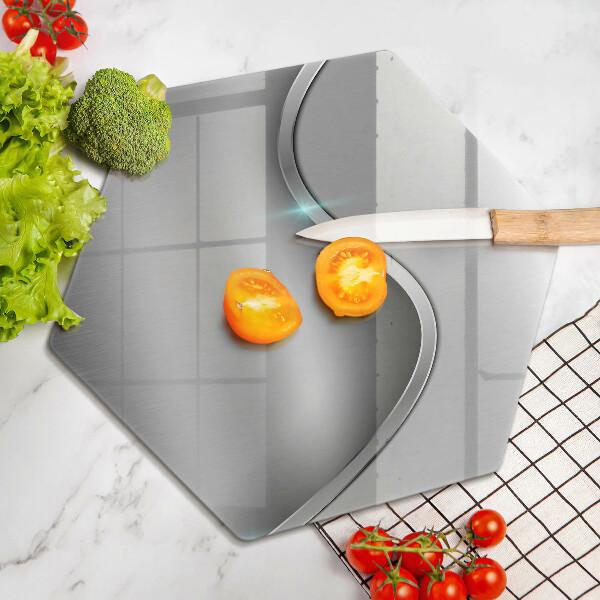 Chopping board glass Silver metal abstraction