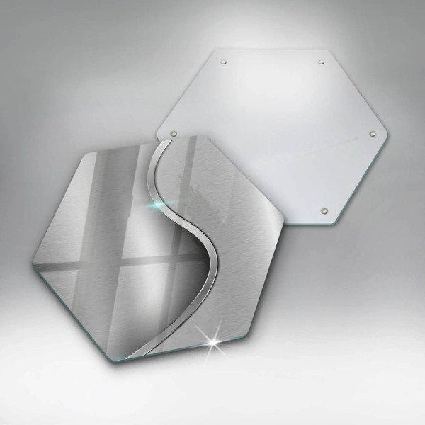 Chopping board glass Silver metal abstraction