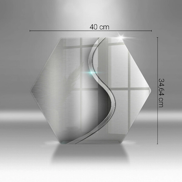 Chopping board glass Silver metal abstraction