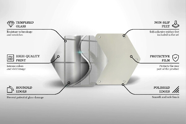 Chopping board glass Silver metal abstraction
