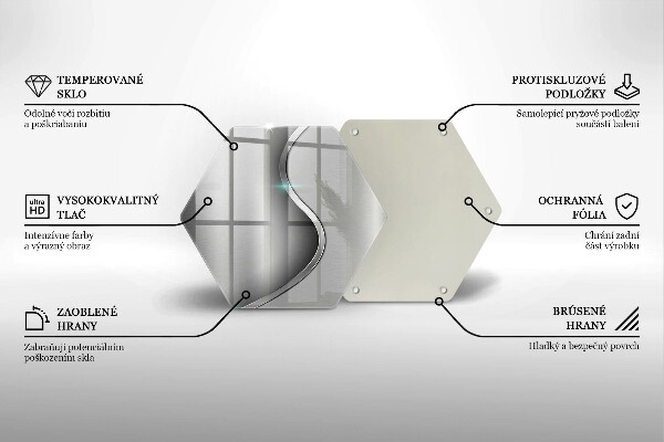 Chopping board glass Silver metal abstraction