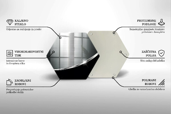 Chopping board glass Abstraction with metal
