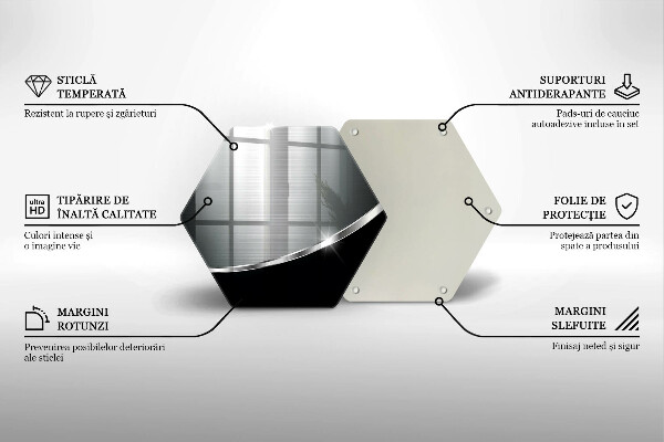 Chopping board glass Abstraction with metal
