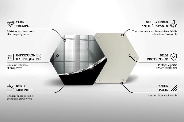 Chopping board glass Abstraction with metal