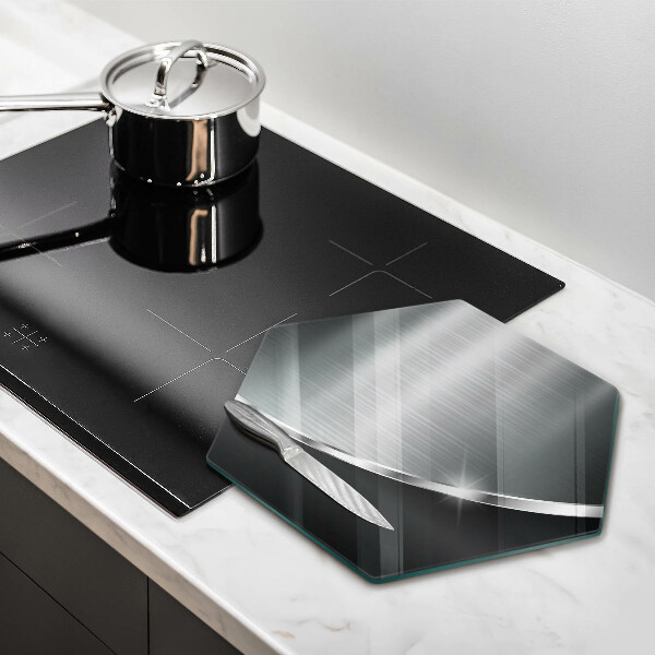 Chopping board glass Abstraction with metal