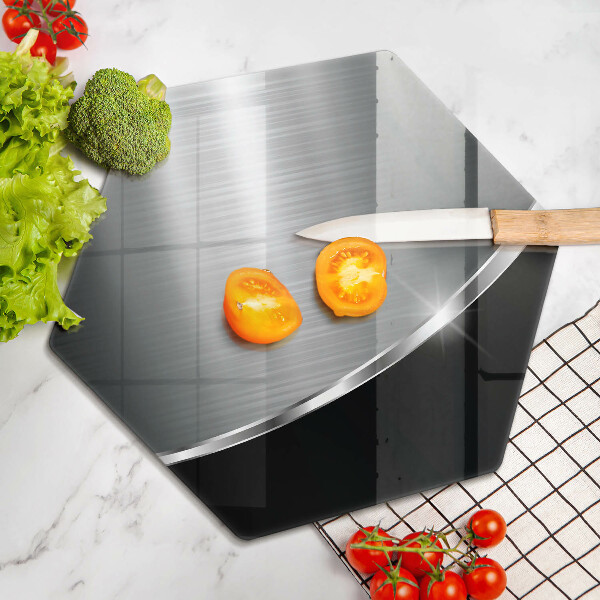 Chopping board glass Abstraction with metal