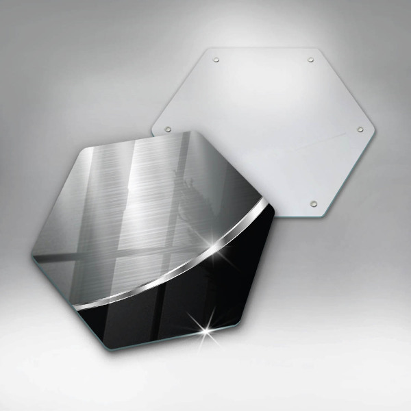 Chopping board glass Abstraction with metal