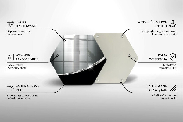 Chopping board glass Abstraction with metal