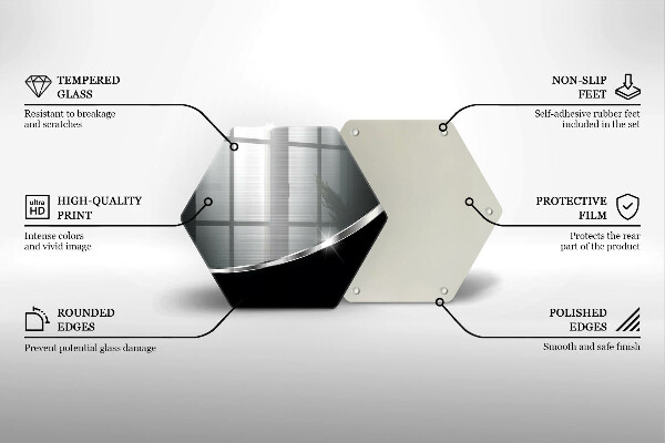 Chopping board glass Abstraction with metal