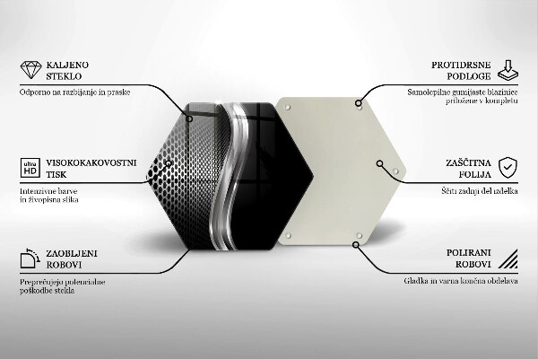 Chopping board glass Metal structure