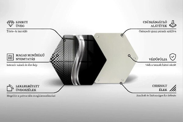Chopping board glass Metal structure