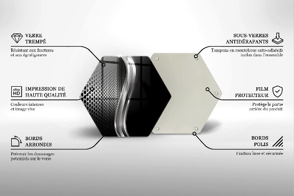 Chopping board glass Metal structure