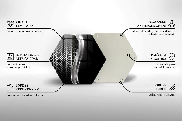 Chopping board glass Metal structure