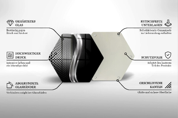 Chopping board glass Metal structure