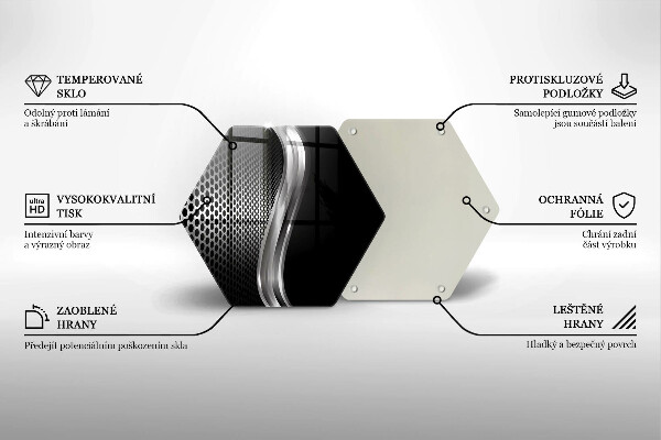 Chopping board glass Metal structure