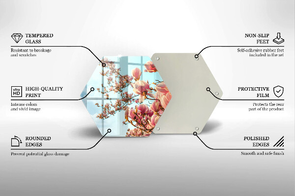 Chopping board Pink Flowers Tree