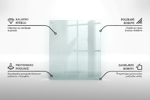Transparent glass chopping board 24x20 in